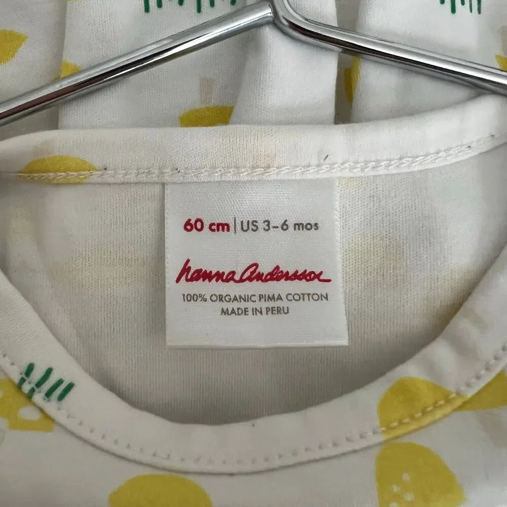 Hanna Andersson Sleeper Gown in Organic Pima Cotton Mushroom Print white yellow